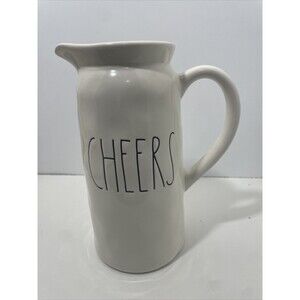 NEW Rae Dunn Ceramic Pitcher Farmhouse CHEERS Artisan Collection